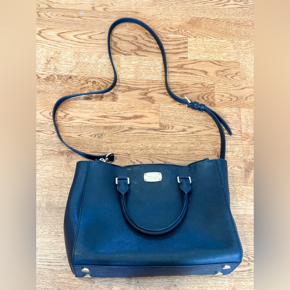 Michael Kors Black Saffiano Leather Satchel Handbag - Picture 6 of 11